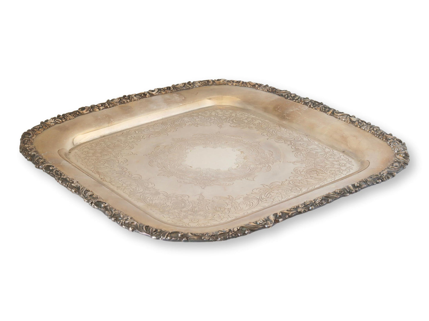 English Silver-Plate Serving / Bar Tray
