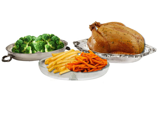 Versatile English Silver-Plate Serving Dish w/Glass Insert