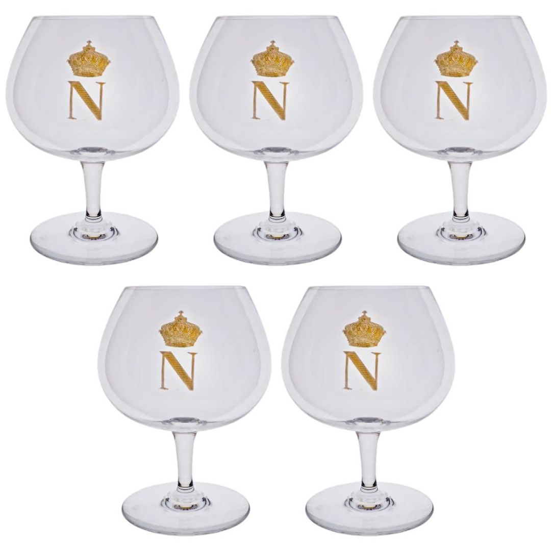 1960s Baccarat Napoleon Brandy Glasses | Set of 5
