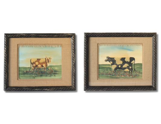 Americana Folk Art Cow Watercolors