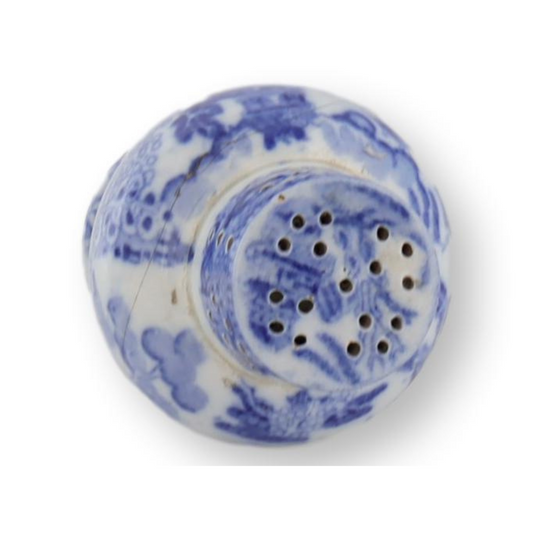 English Victorian Pearlware Willow Pepper Pot