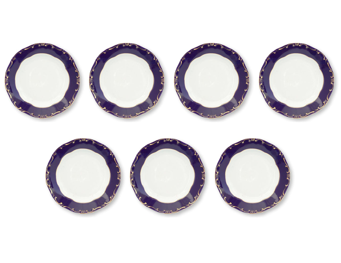 Pompadour III Cobalt & 18K Bread Plates