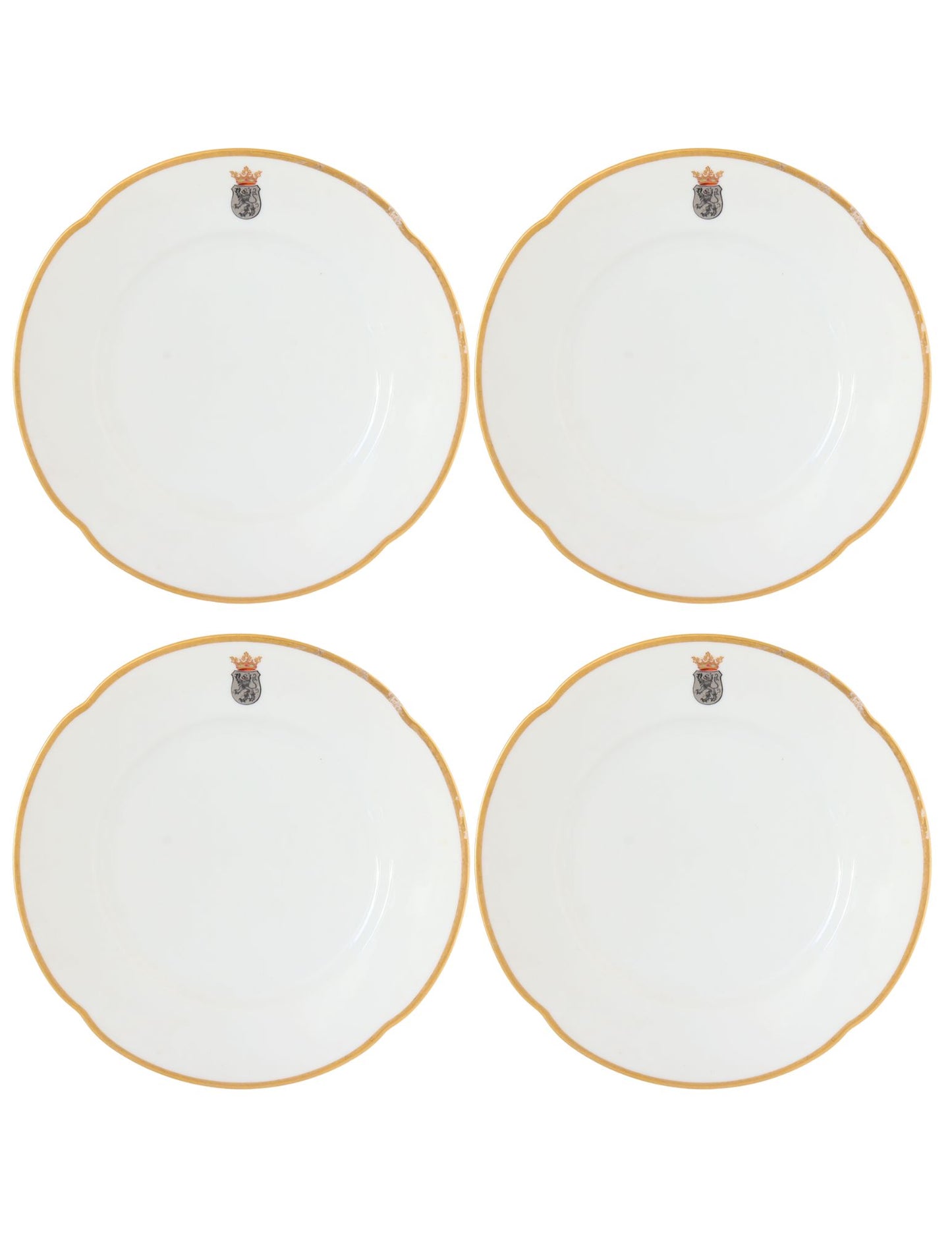 English Porcelain Crested Dinner Plates