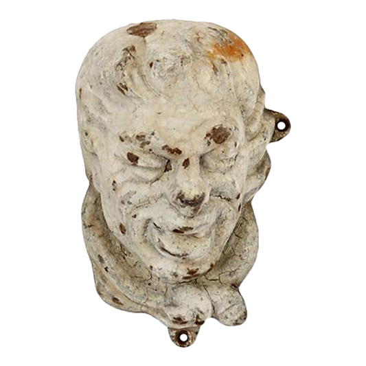 Antique English Cast Iron Theatrical Mask Wall Plaque