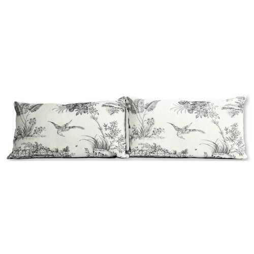 Vintage French Toile Linen Lumbar Pillows