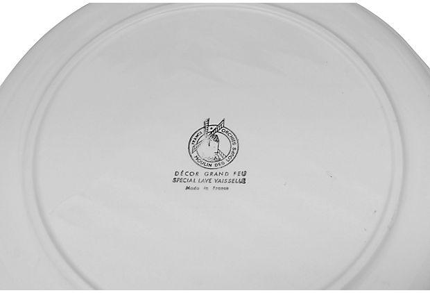 1960s French Green Asparagus Serving Set, 14 Pieces