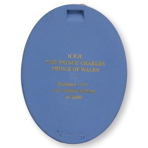 1977 Limited Edition Wedgwood Jasperware H.R.H. Prince Charles Medallion / Ornament