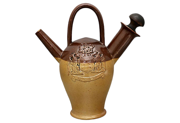 Antique Stoneware Carafe W/ Royal Crest
