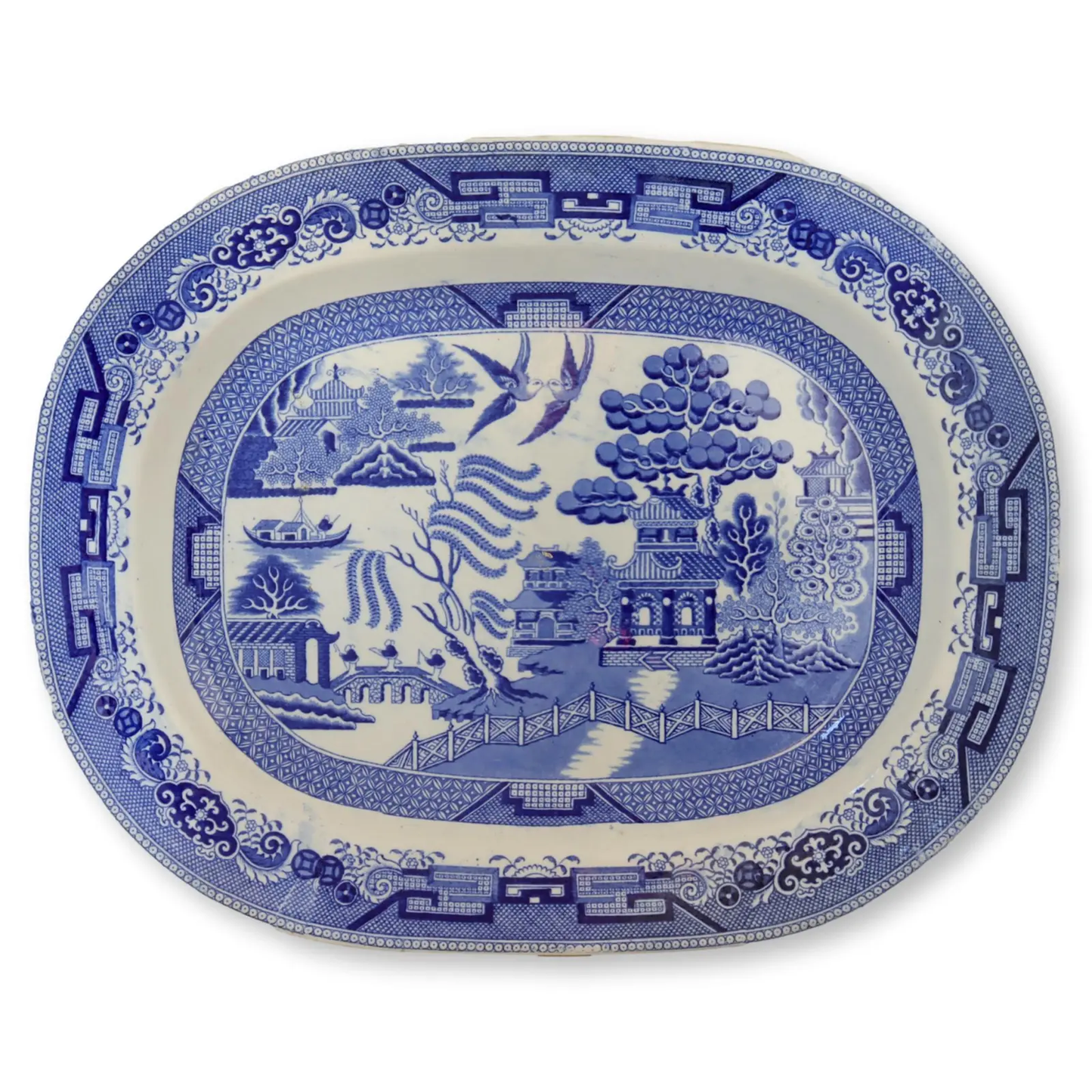1820s English Willow Pattern Turkey Platter