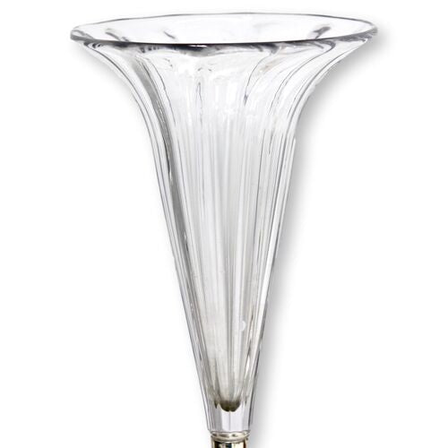 Antique Stag Horn & Silver-Plate Trumpet Vase