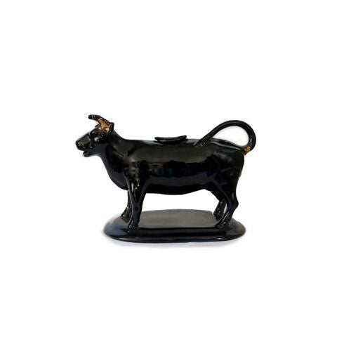 Antique English Staffordshire Jackfield Cow Creamer