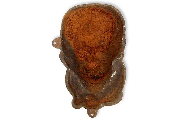 Antique English Cast Iron Theatrical Mask Wall Plaque