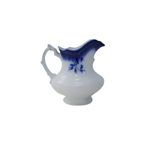 Large Antique English Flow Blue St. Louis Pattern Jug