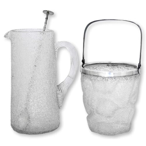 1920s Crackle Glass Beverage Set