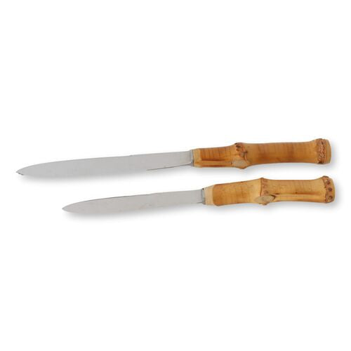 Midcentury French Bamboo Knives, 24 pcs