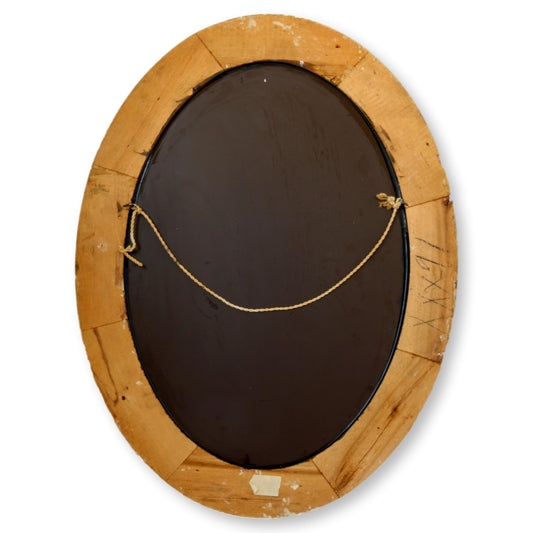 24.5" Midcentury Gold Oval Wall Mirror