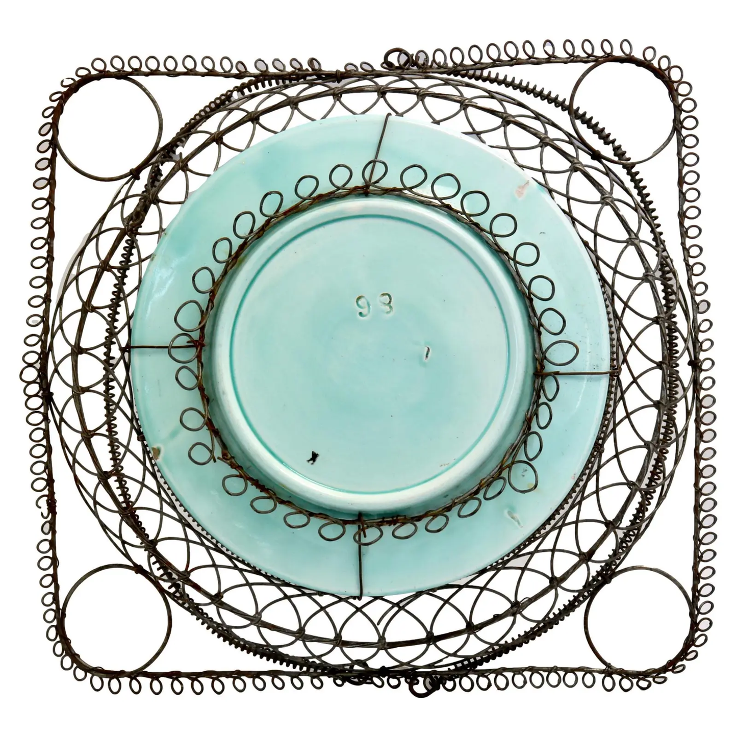 Midcentury French Majolica Serving Basket