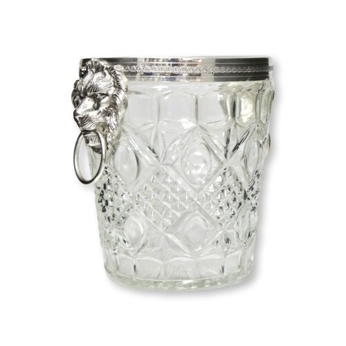 1950s French Silver-Plate Lion Knocker Ice Bucket