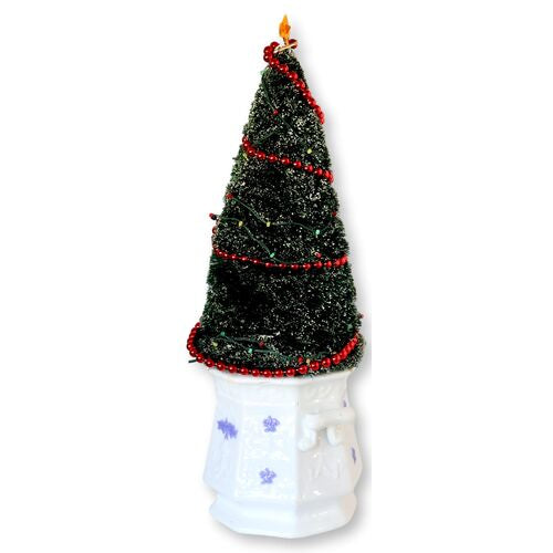 Midcentury Bottle Brush Tree w/ English Chelsea Sugar Bowl Base