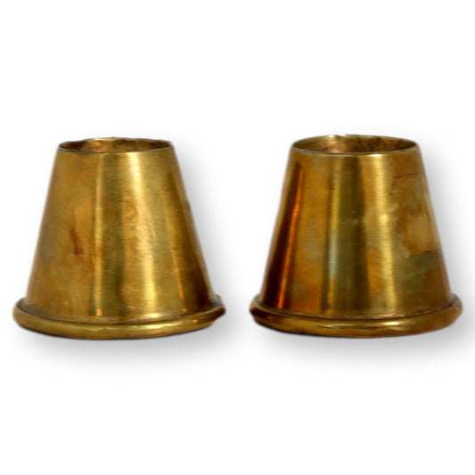 Antique French Trench Art Match Holders, a Pair