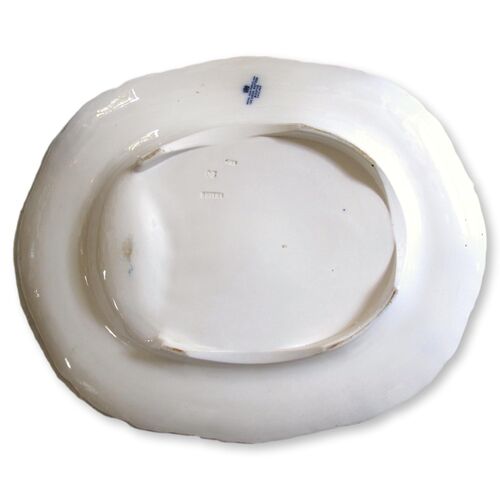 Large Antique English Flow Blue Turkey Platter | Cheswick Pattern