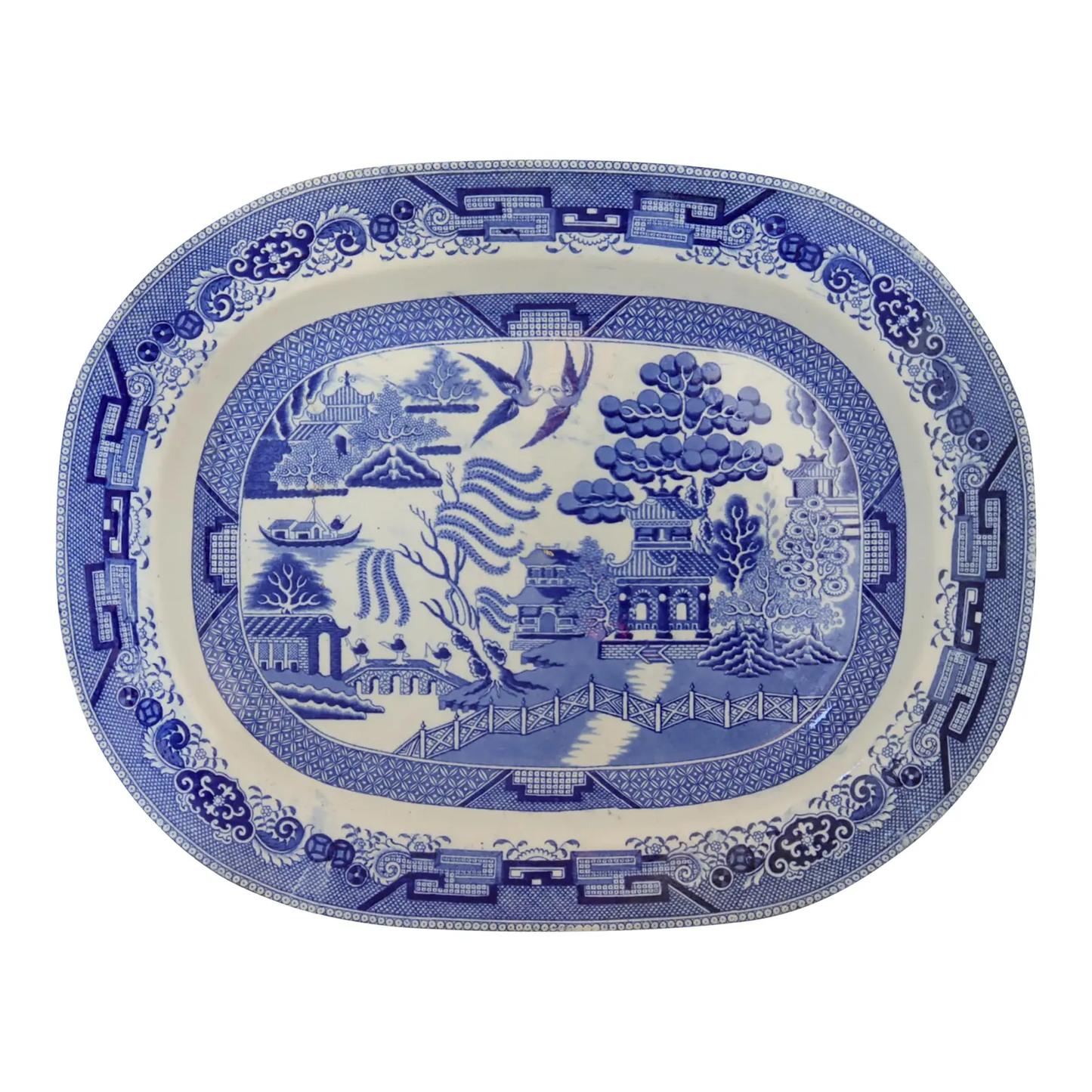 1820s English Willow Pattern Turkey Platter