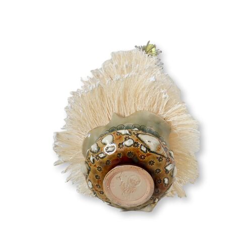 Antique Royal Doulton Seashell Pot w/ Bottlebrush Tree