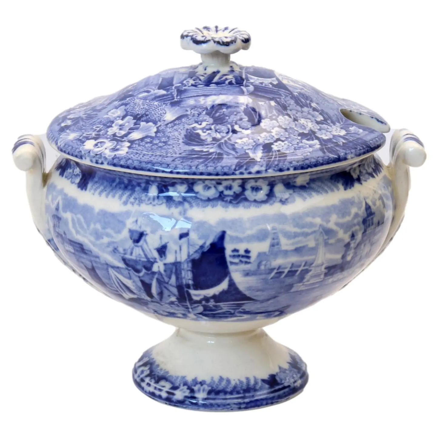 Antique Wedgwood Farerra Pattern Sauce Tureen w/ Ladle & Undertray
