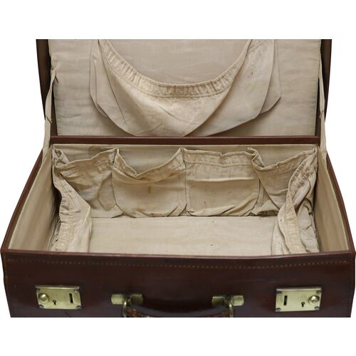 1950s Harrods London Leather Suitcase
