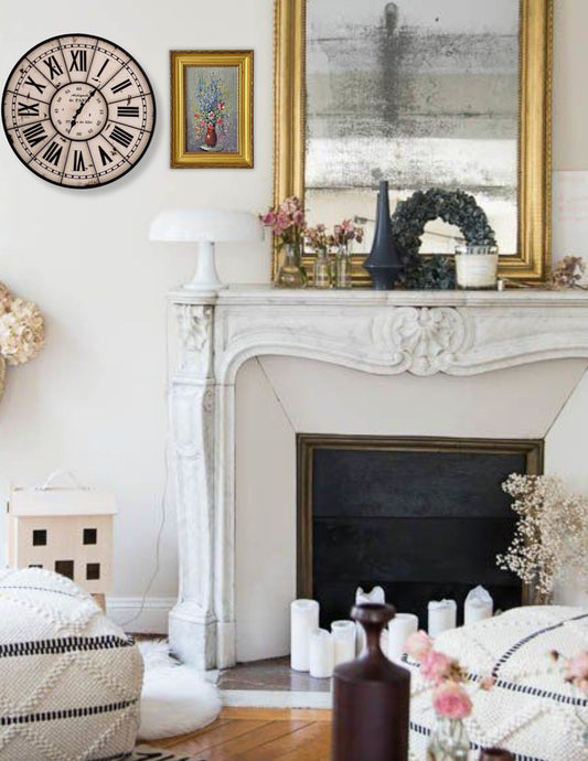 Midcentury  Small French Oil on Canvas Floral Still Life