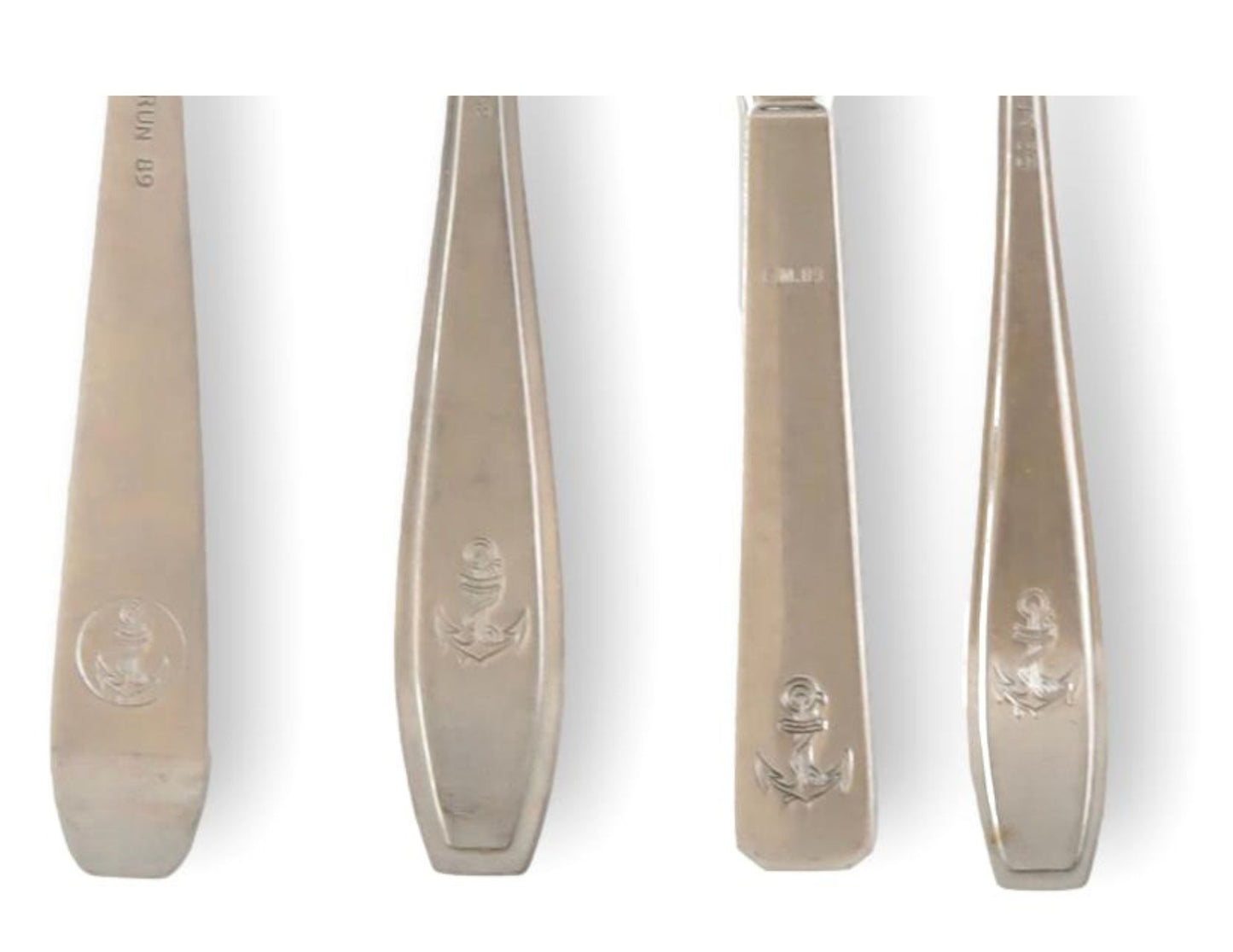 Midcentury Heavy Maritime Hotelwware Flatware w/ Anchors | Service for 10