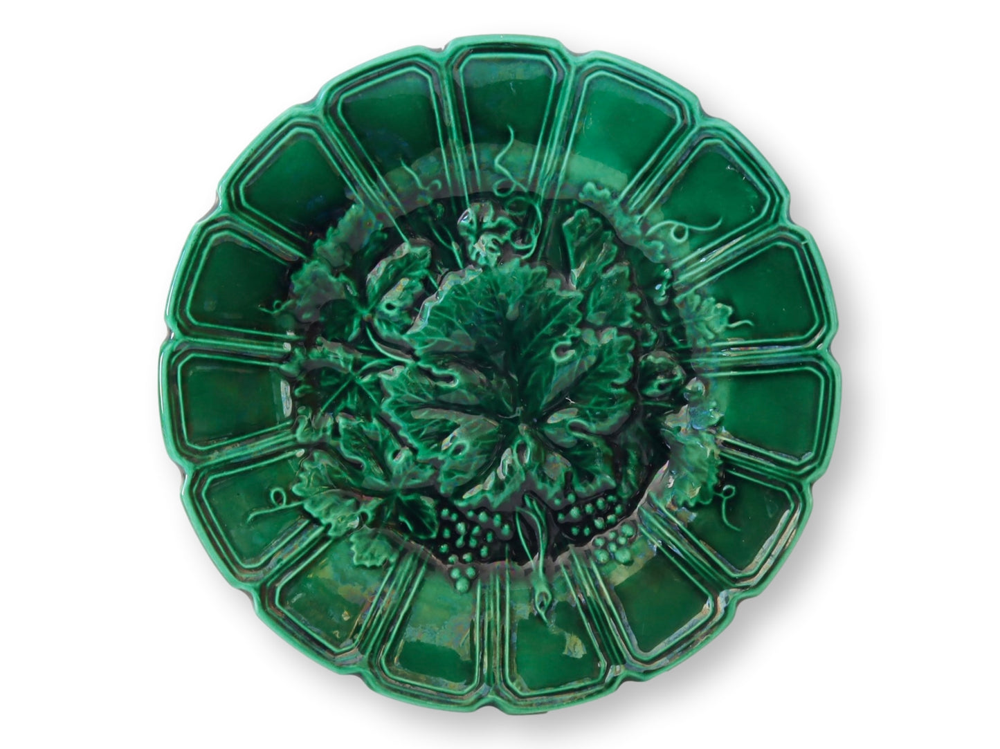 Antique English Majolica Salad Plates, Set of 12