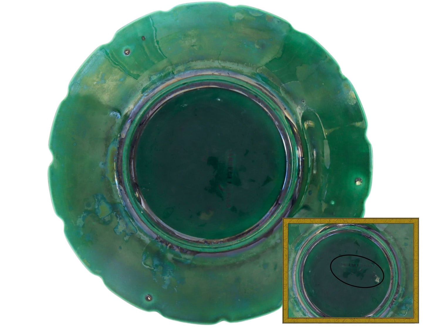 Antique French Majolica Salad Plates, Set of 12