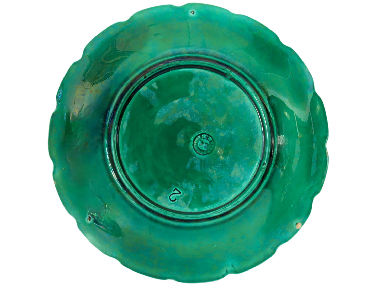 Antique English Majolica Salad Plates, Set of 12