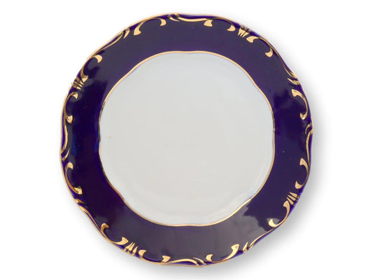 Pompadour III Cobalt & 18K Bread Plates