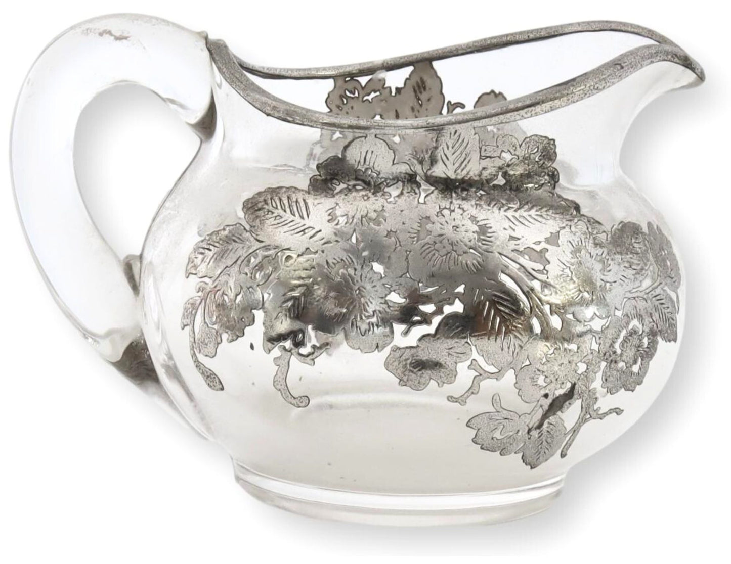 1920s Sterling Silver Overlay Cream Jug