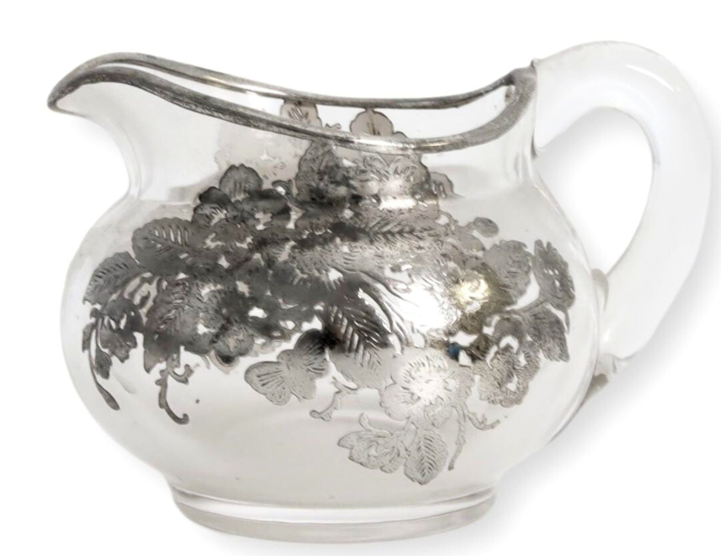 1920s Sterling Silver Overlay Cream Jug