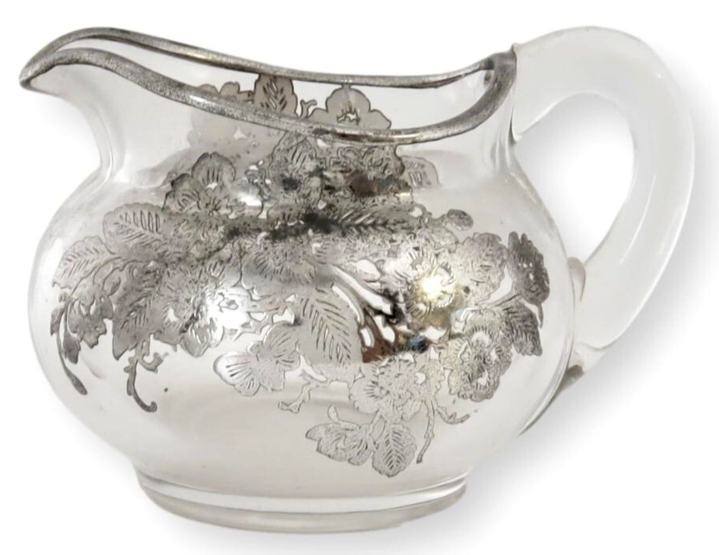 1920s Sterling Silver Overlay Cream Jug