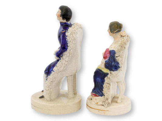 C. 1840s English Staffordshire Queen Victoria & Prince Albert Figures