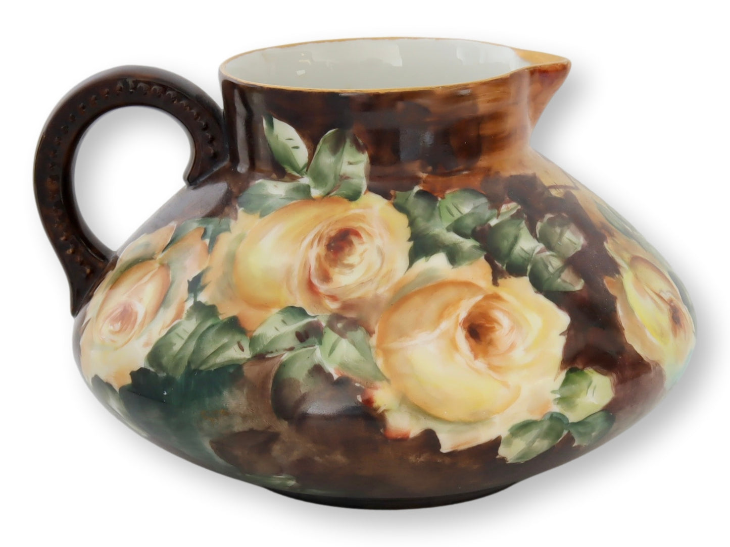 Antique Jean Pouyat for Limoges Hand-Painted French Cider Pitcher