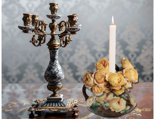 Antique Jean Pouyat for Limoges Hand-Painted  French Cider Pitcher