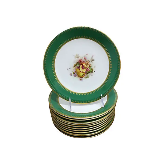 Early 1900s Royal Worcester Hand-Painted Fruit Service