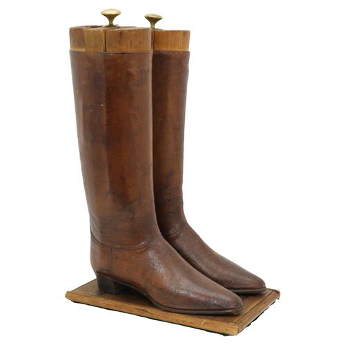 Antique Ladies Riding Boot Shop Display
