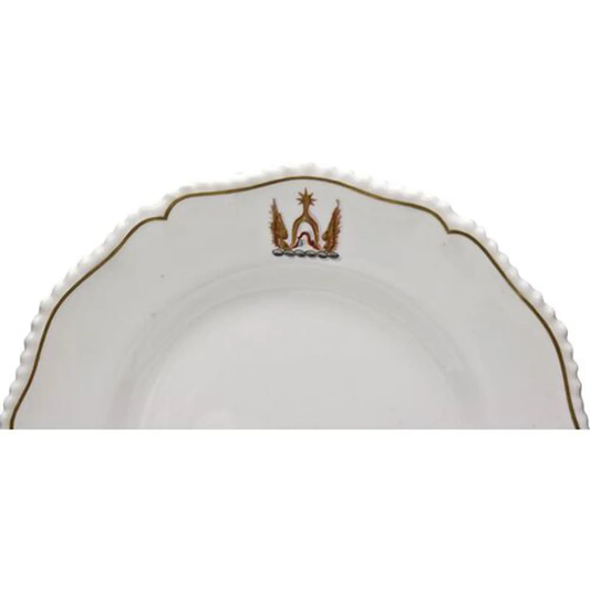 Antique English Worcester Crested Porcelain Plates |Set of 12