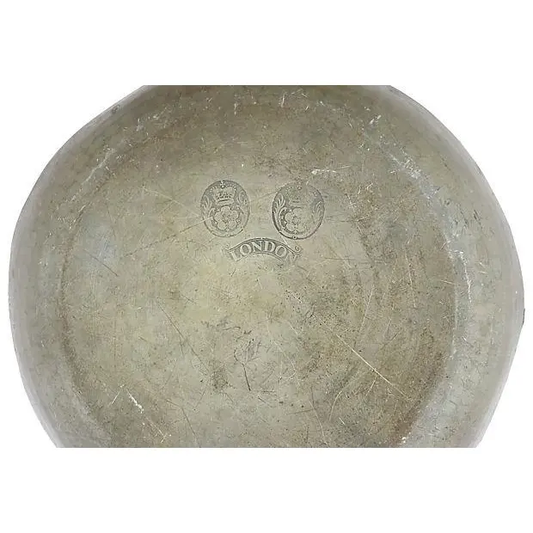 18th-Century London Hallmarked Decorative Pewter Bowl