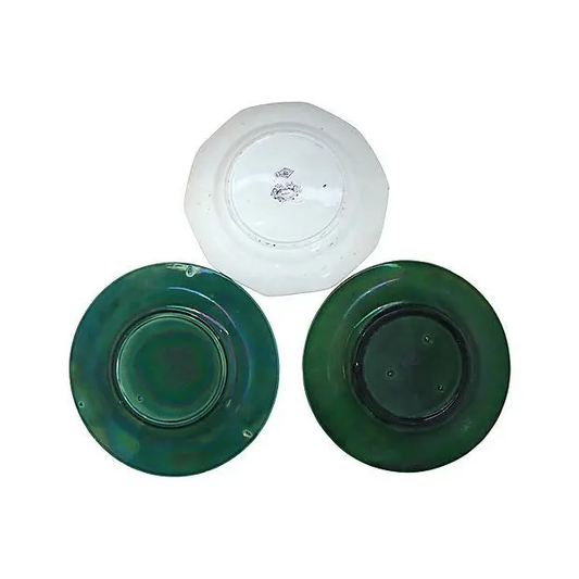 Antique English Wall Plate Grouping, Set of 3