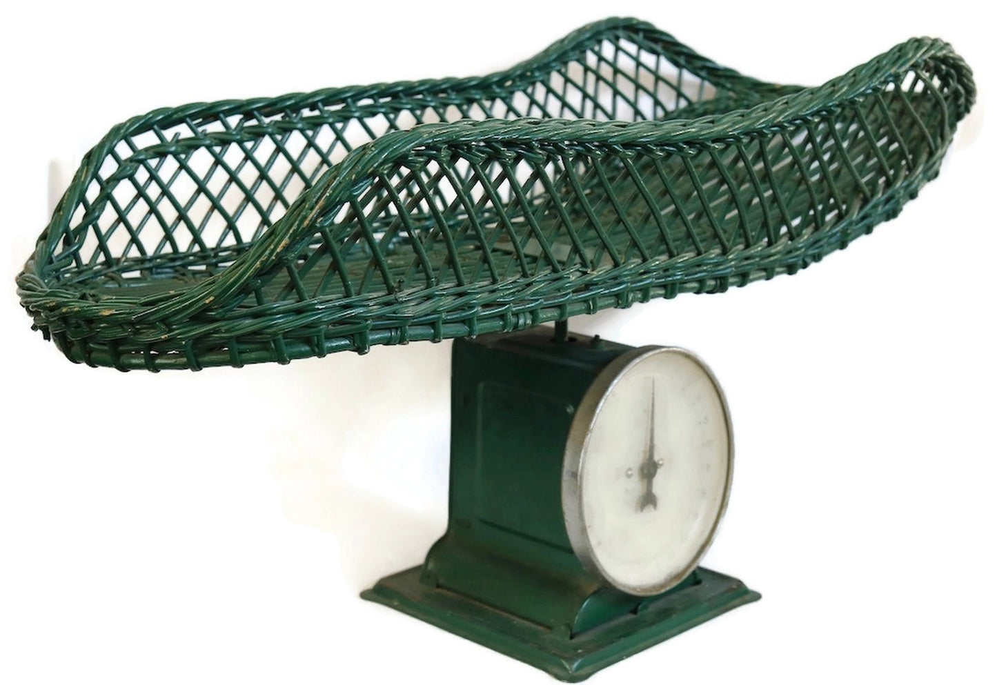 Vintage Wicker Pediatrician Baby Scale