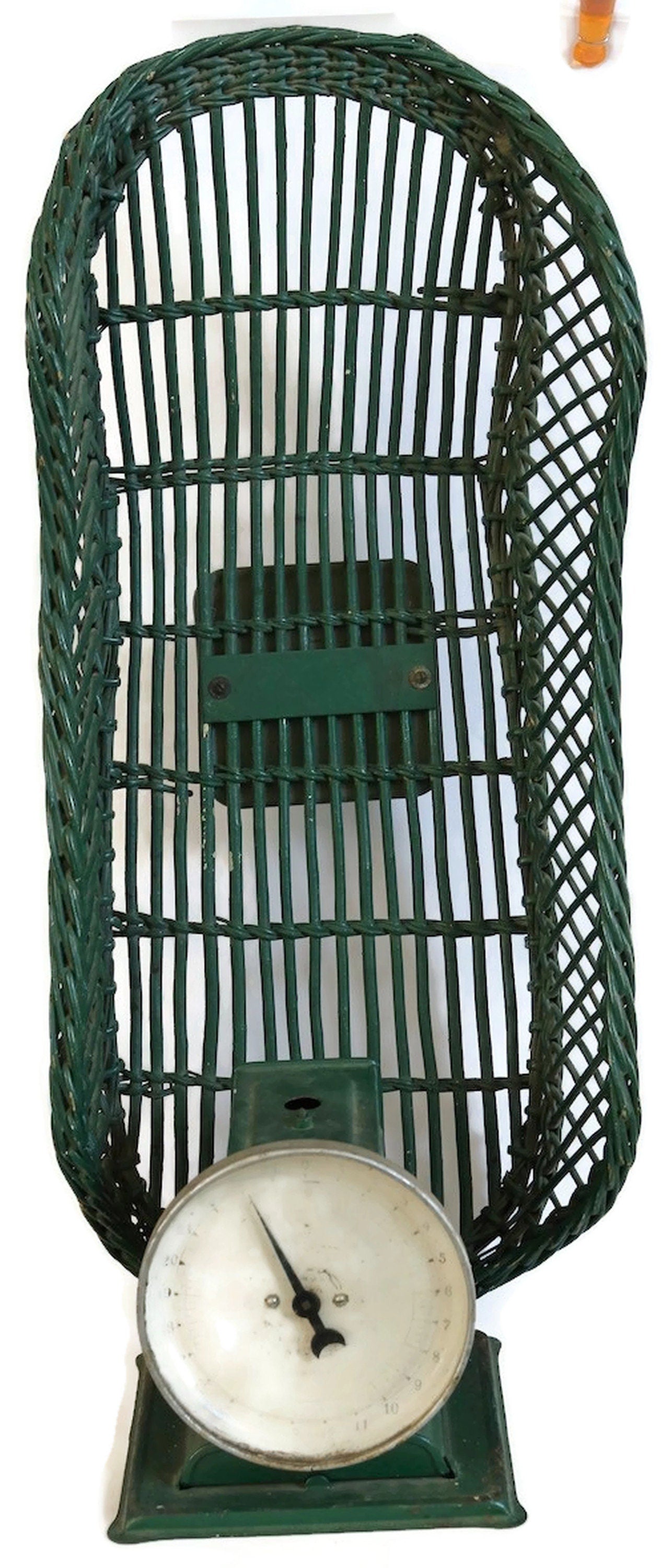 Vintage Wicker Pediatrician Baby Scale