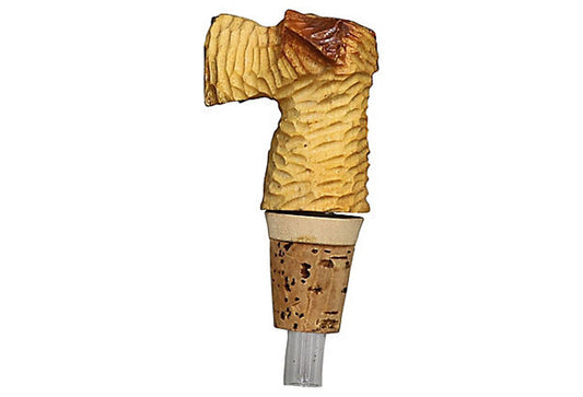 Midcentury Carved Scotty Dog Liquor Pourer & Cap