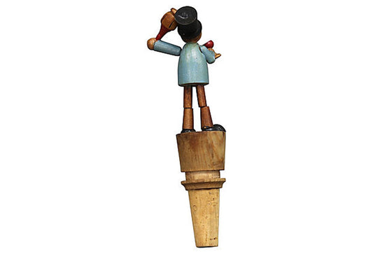 Midcentury Black Forest Animated Wine Stopper